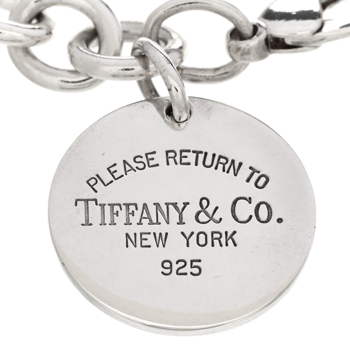 Sterling Silver Return to Tiffany Round Tag Charm Bracelet