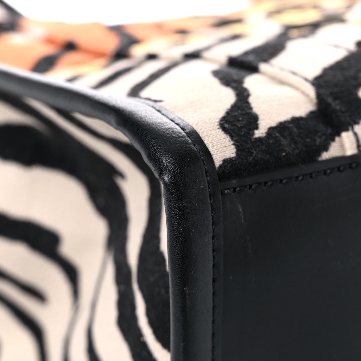 Cotton Canvas Zebra Tiger Print Mini The Traveler Tote Bag