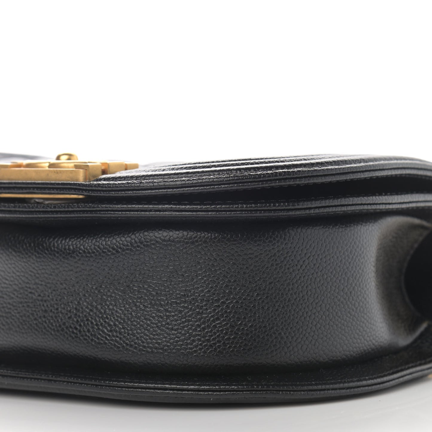 Caviar Quilted Small Boy Messenger Bag Black