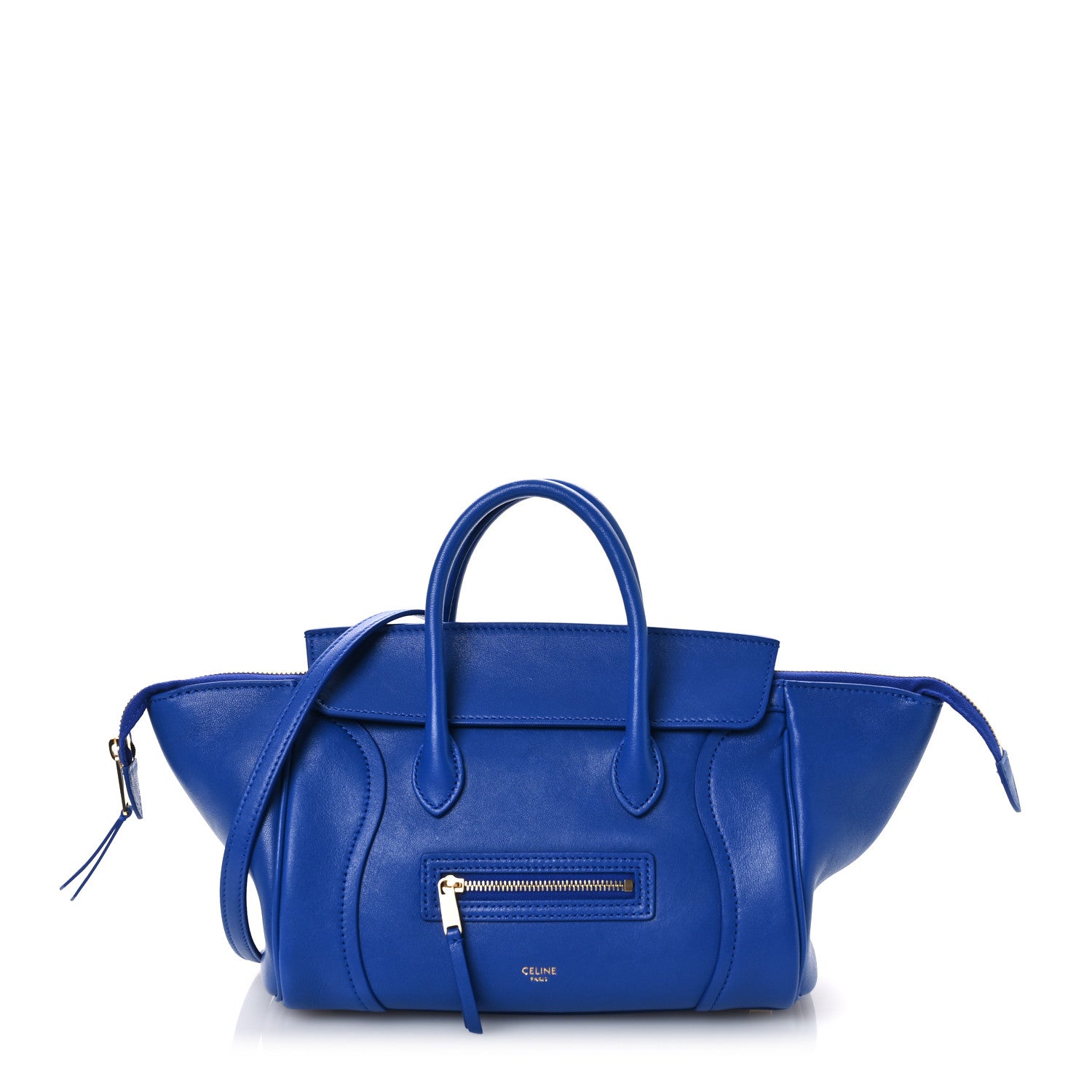 Celine Supple Shiny Lambskin Small New Luggage Oxide Blue 1795430