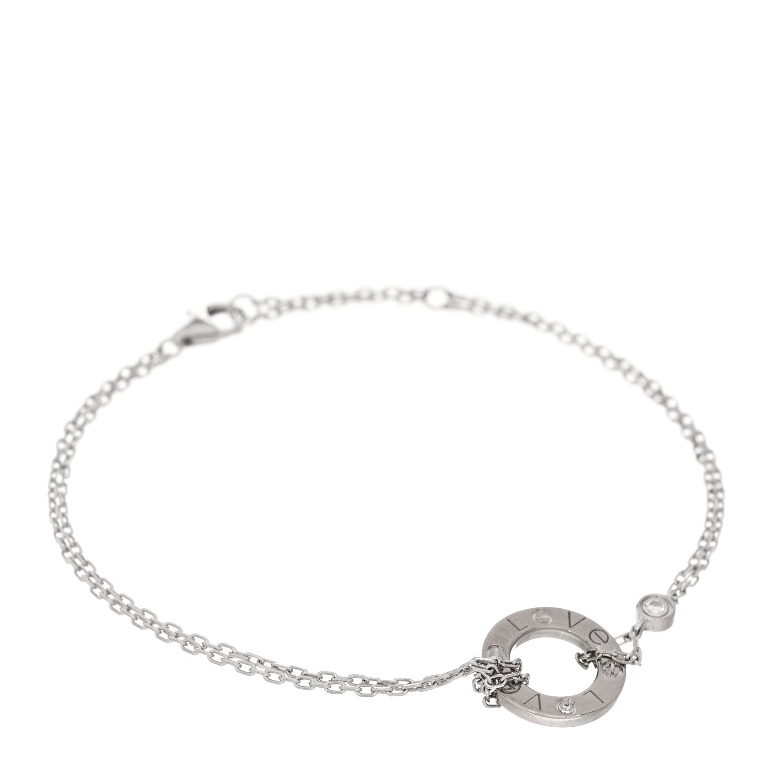 Cartier 18K White Gold Diamond LOVE Bracelet 1 of 3