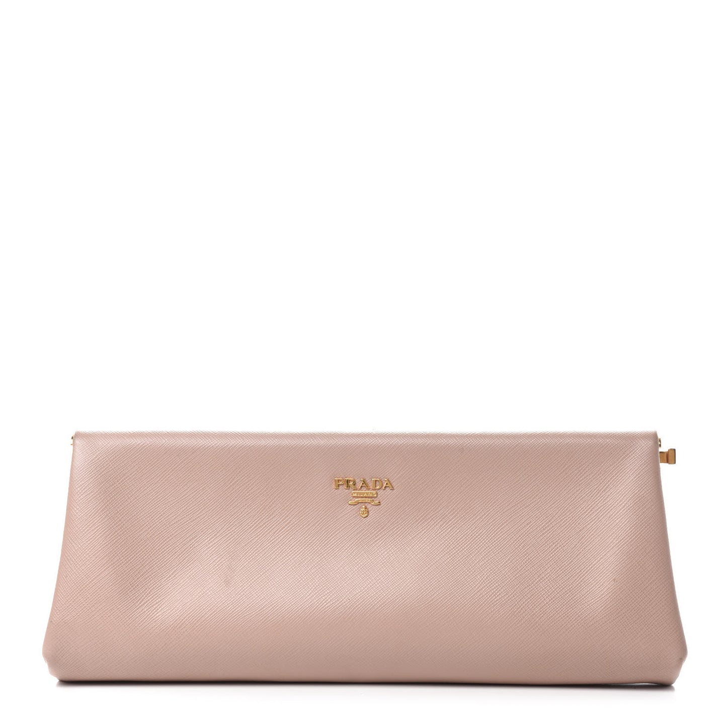 Saffiano Lux East West Frame Clutch Cammeo