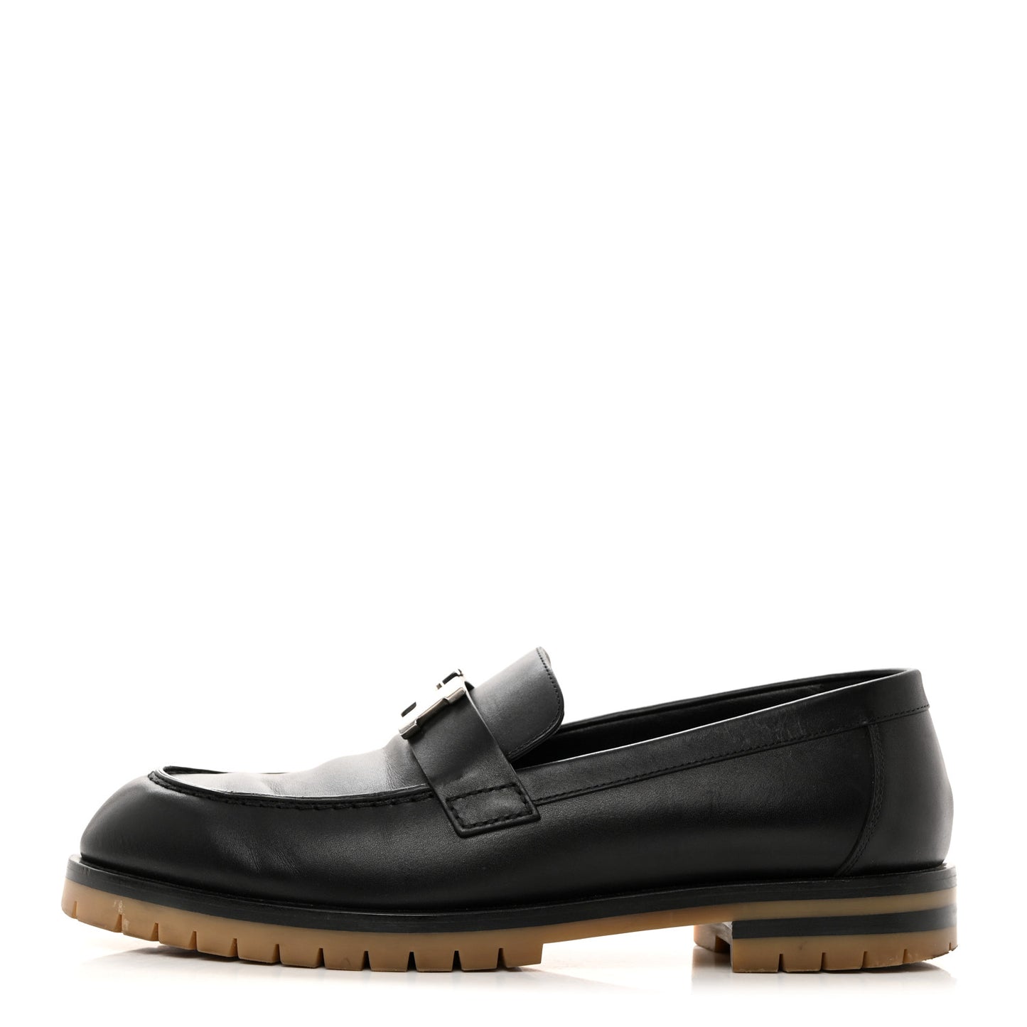 Calfskin Womens Faubourg Loafers 38.5 Black
