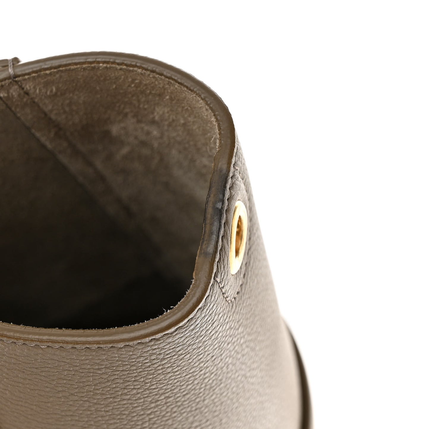 Soft Grained Calfskin Sangle Bucket Bag Taupe