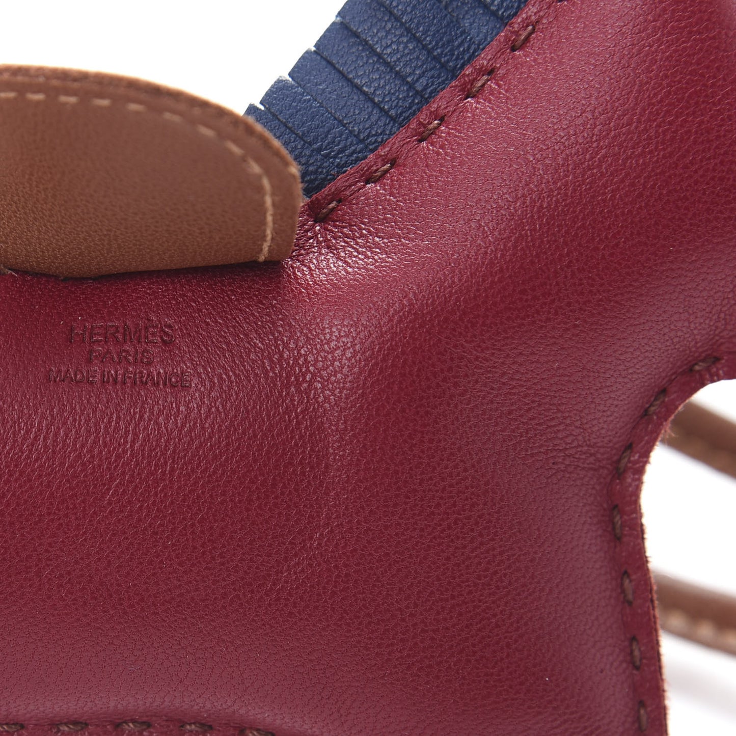 Milo Lambskin Grigri Rodeo Horse Bag Charm MM Rubis Bleu de Malte Fauve