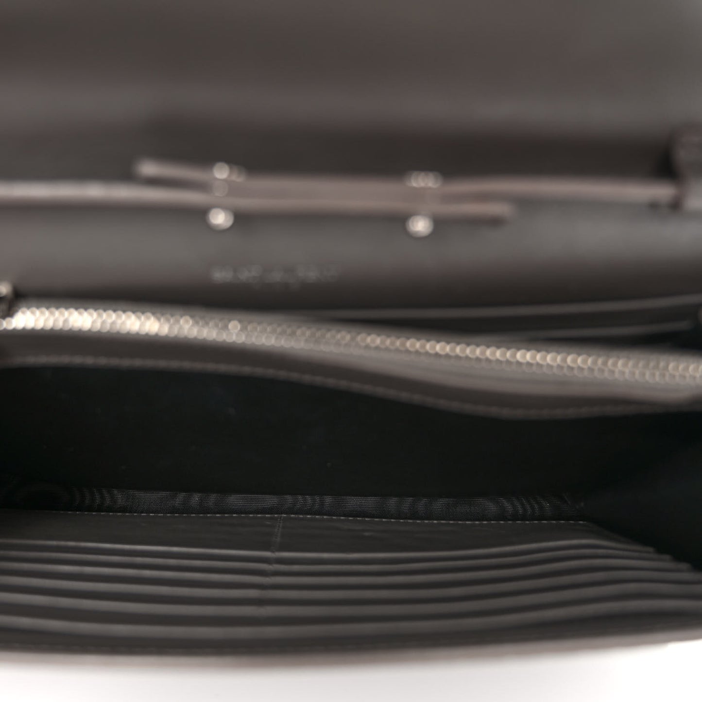 Calfskin Crocodile Embossed Monogram Chain Wallet Fog