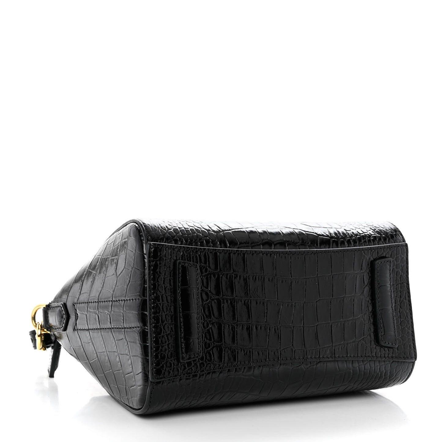 Calfskin Crocodile Embossed Mini Antigona Black