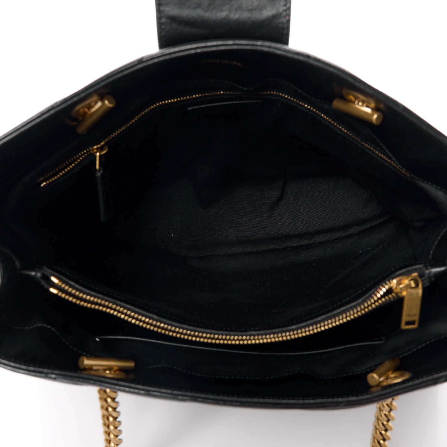 Calfskin Y Quilted Monogram Large Loulou Shopper Black