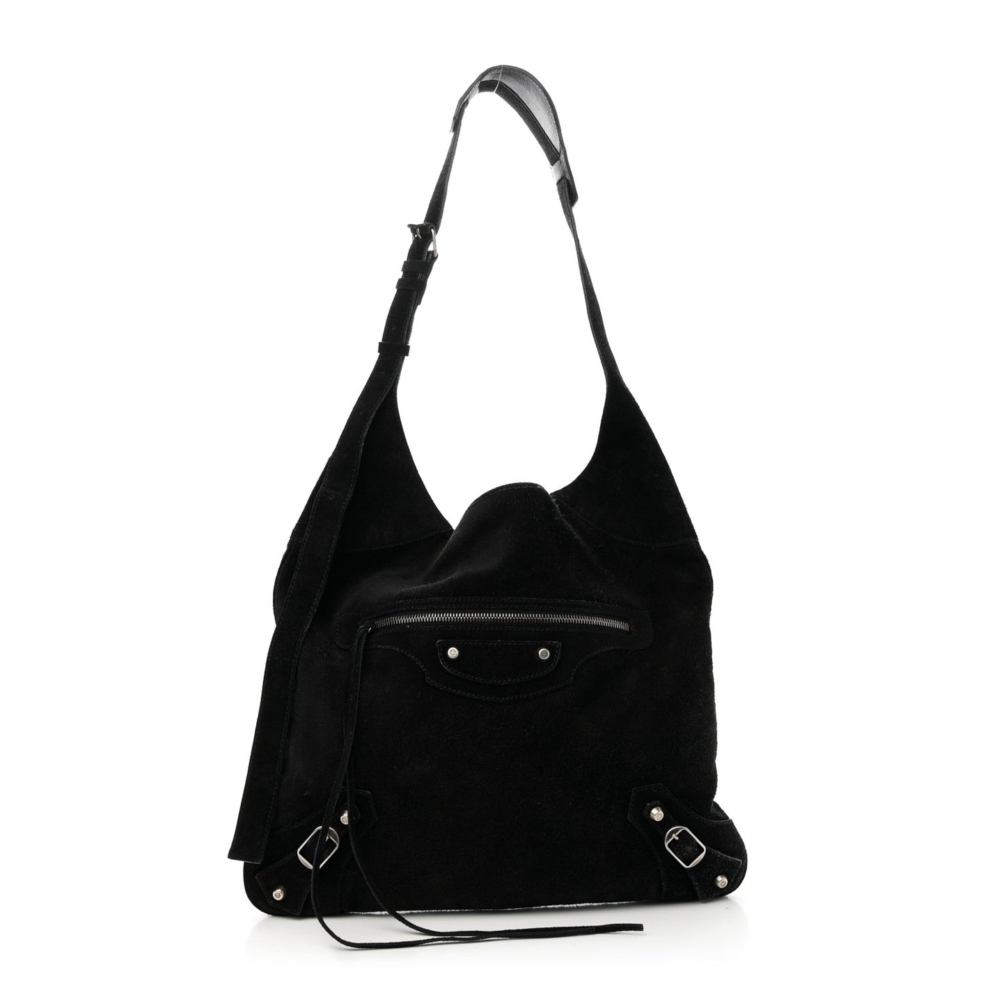 Suede Classic Hardware Besace Hobo Black