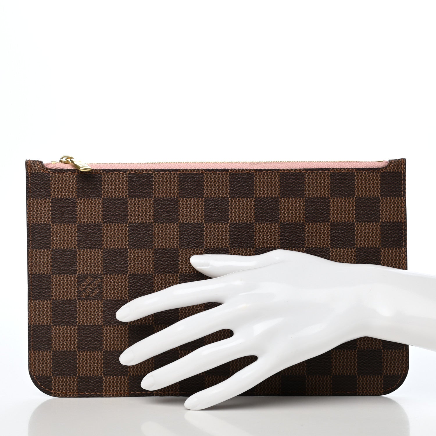 Louis Vuitton Damier Ebene Neverfull MM GM Pochette Rose Ballerine 2 of 7