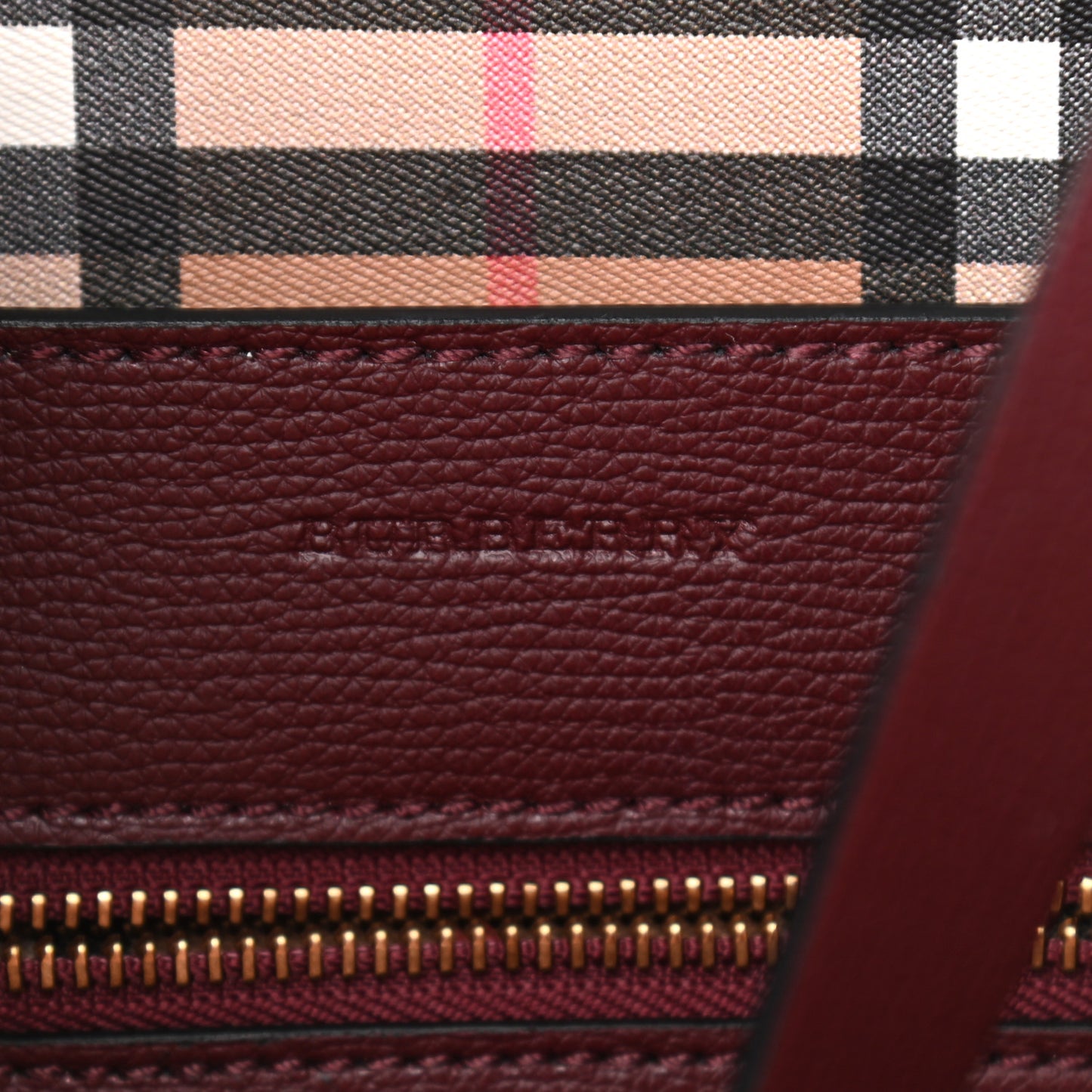 Calfskin Crest Embossed Small Tote Burgundy