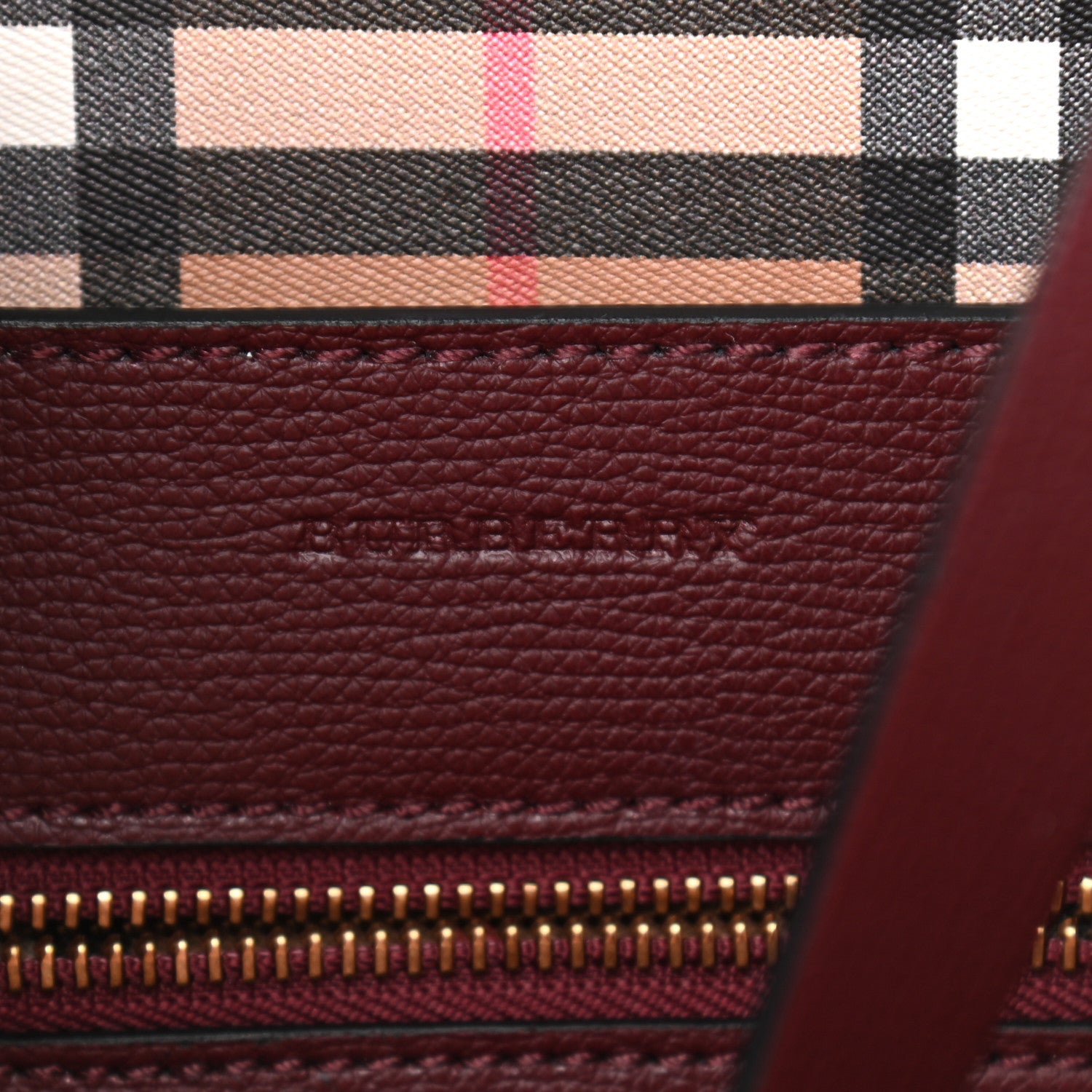 Burberry Calfskin Crest Embossed Small Tote Burgundy 6 of 10