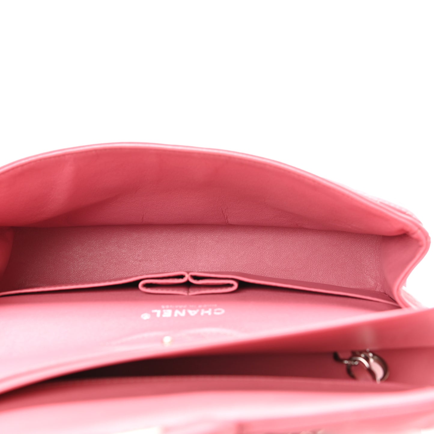 Lambskin Quilted Medium Double Flap Pink