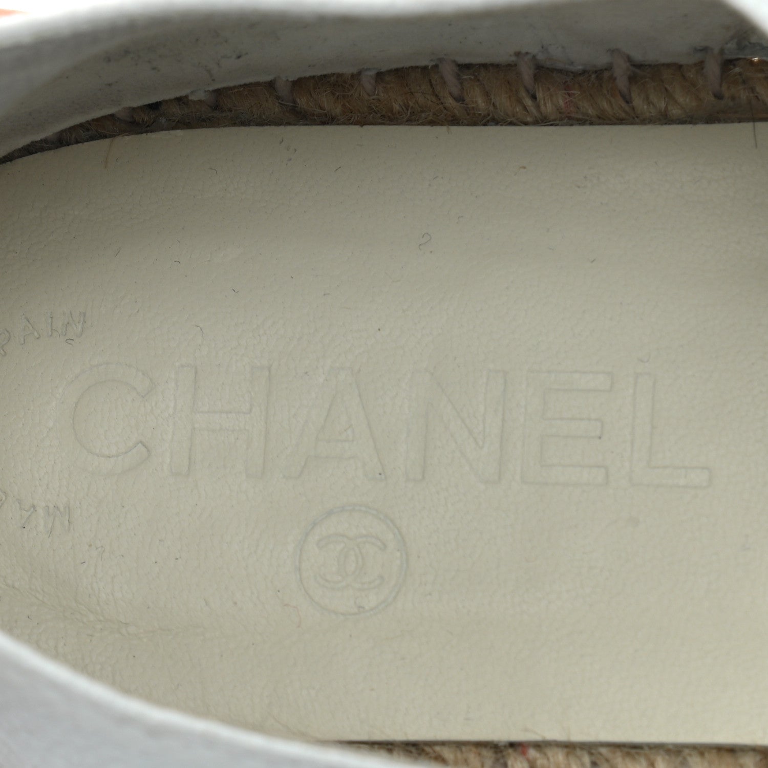 Chanel Grained Calfskin CC Espadrilles 41 White Black 7 of 8