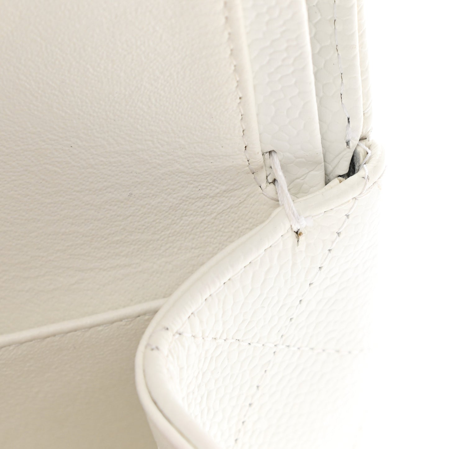 Caviar Quilted Jumbo Double Flap White