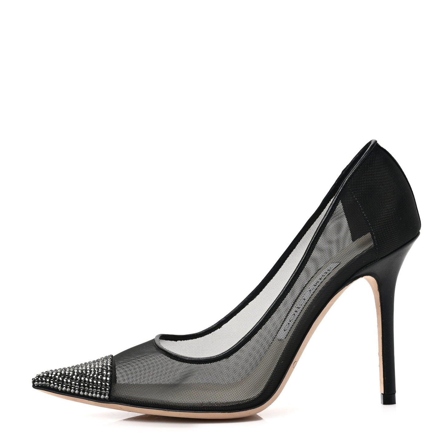 Mesh Crystal Pumps 36 Black