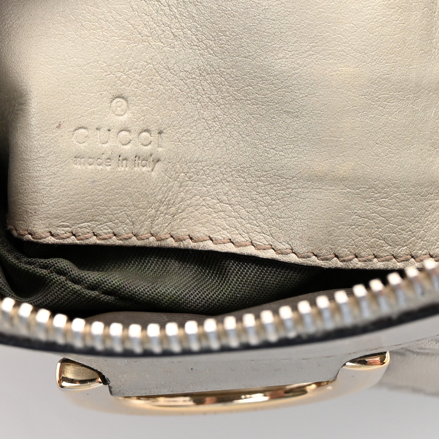 Guccissima D Gold Wristlet Off White