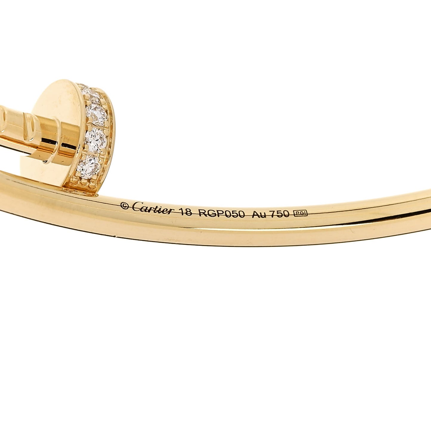 18K Yellow Gold Diamond Small Juste Un Clou Bracelet 18