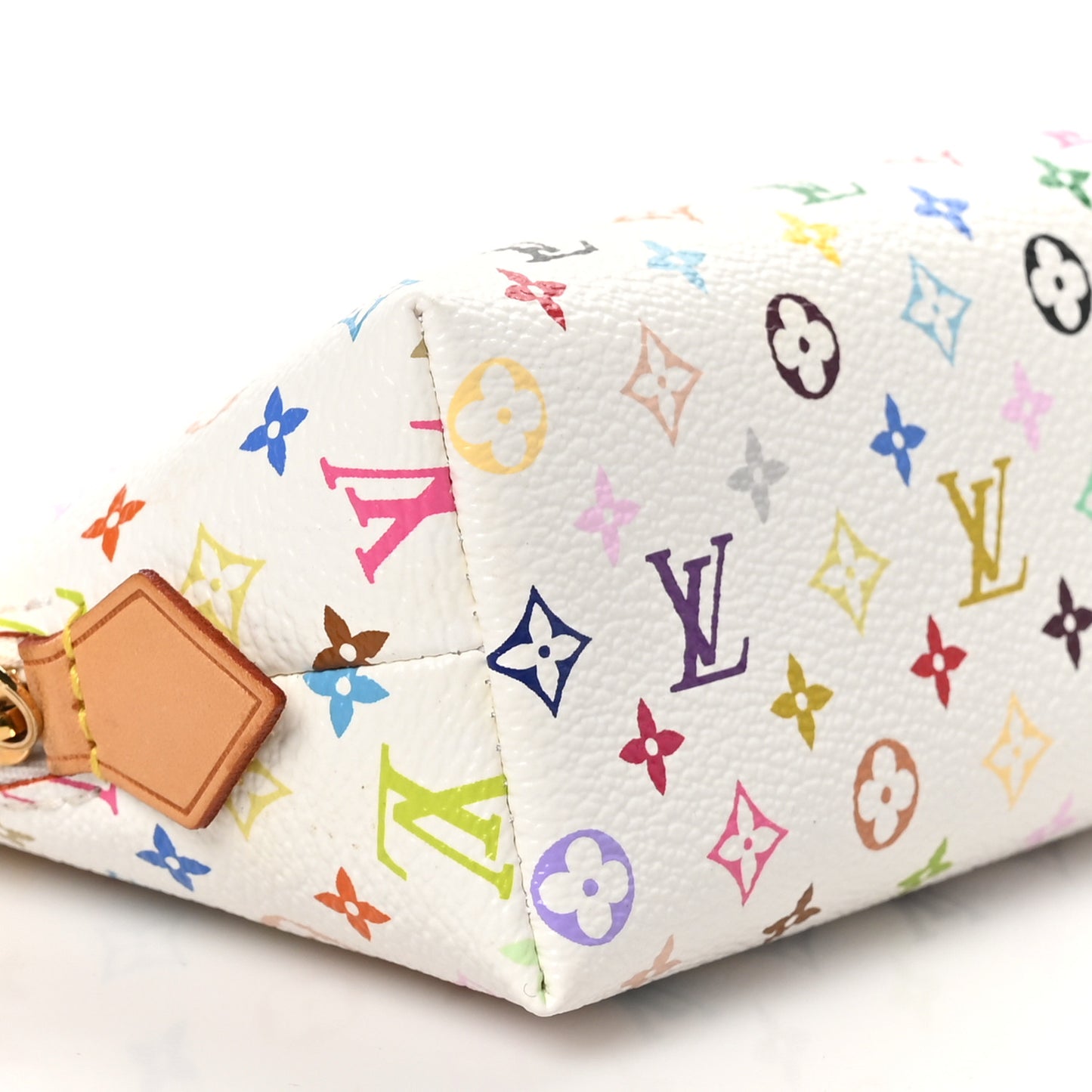 Monogram Multicolor Cosmetic Pouch White Litchi