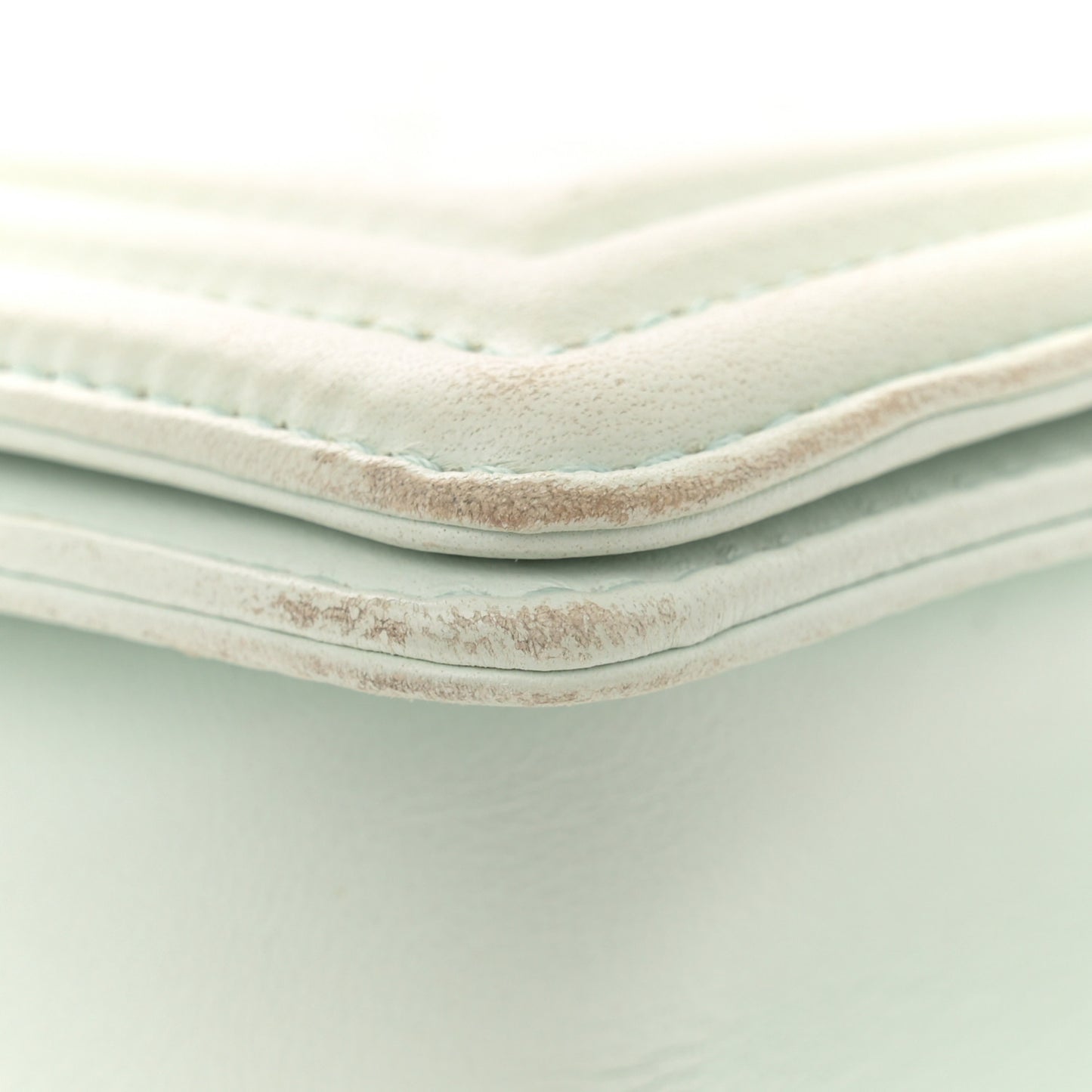 Lambskin Quilted Medium Boy Flap Light Green