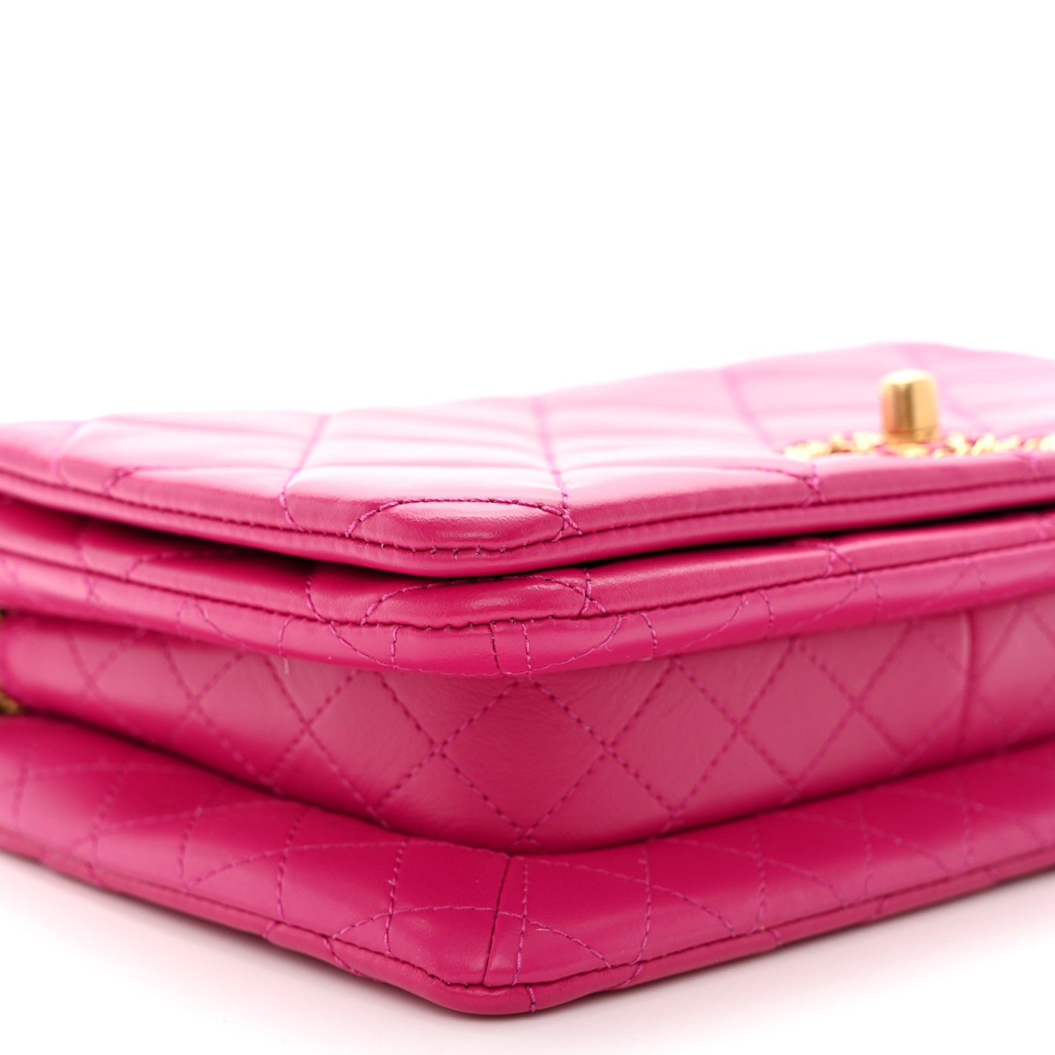 Chanel Lambskin Quilted On And On Small Chain Flap Fuchsia 9 of 11