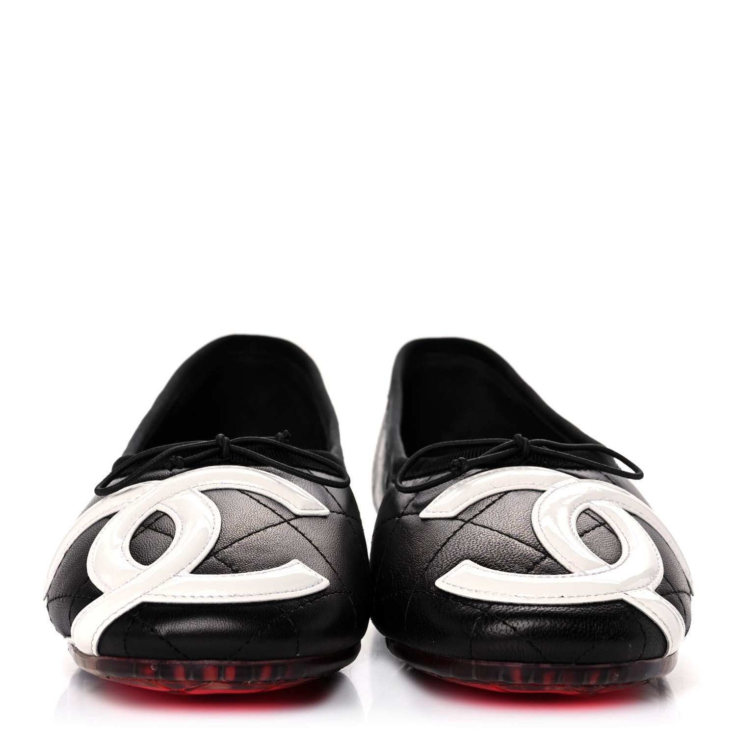Chanel Lambskin Cambon Quilted Ballerina Flats 37 Black 2 of 10