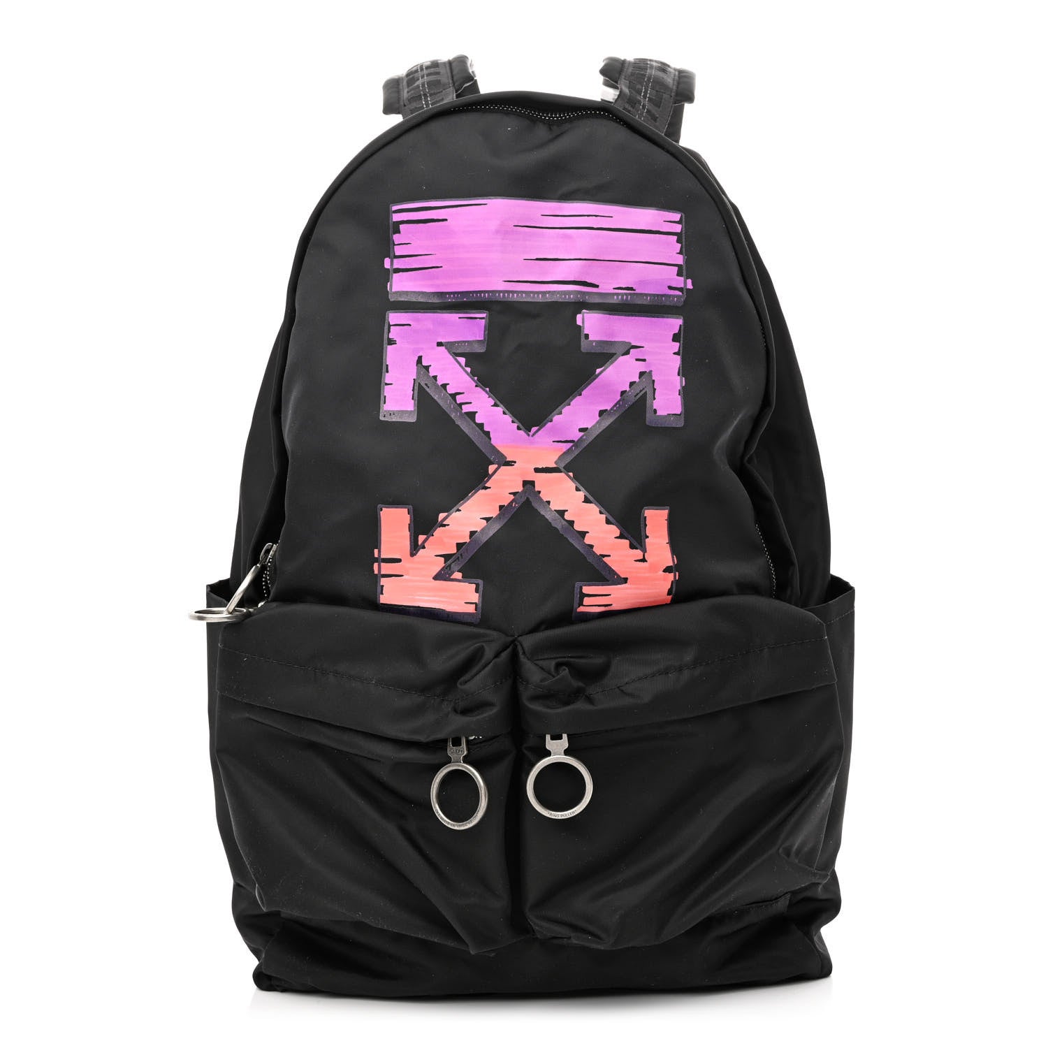 Off-White Canvas Logo Backpack Black Fuchsia 1 of 10