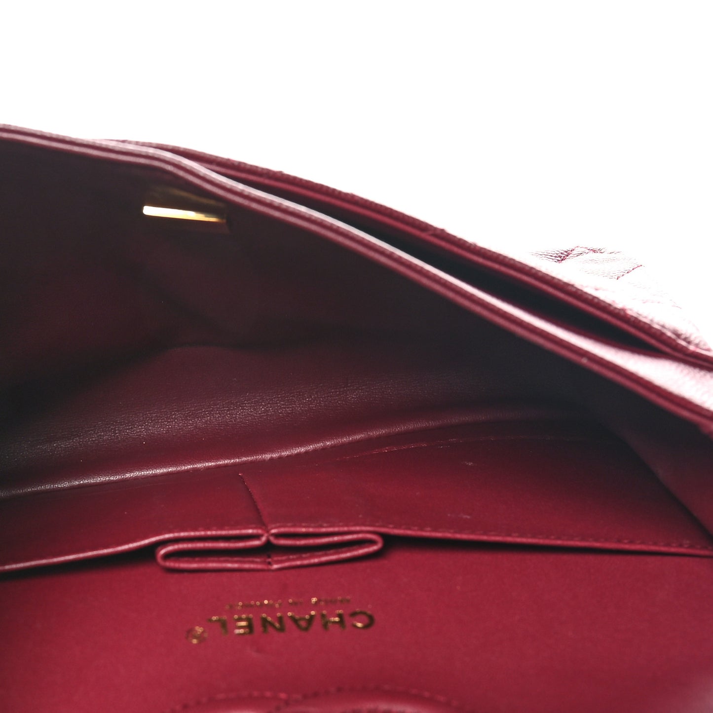 Caviar Quilted Medium Double Flap Burgundy
