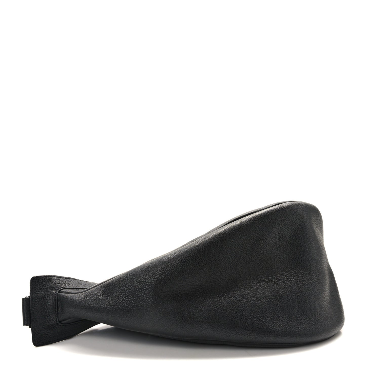 Grained Calfskin Large Slouchy Banana Bag Black