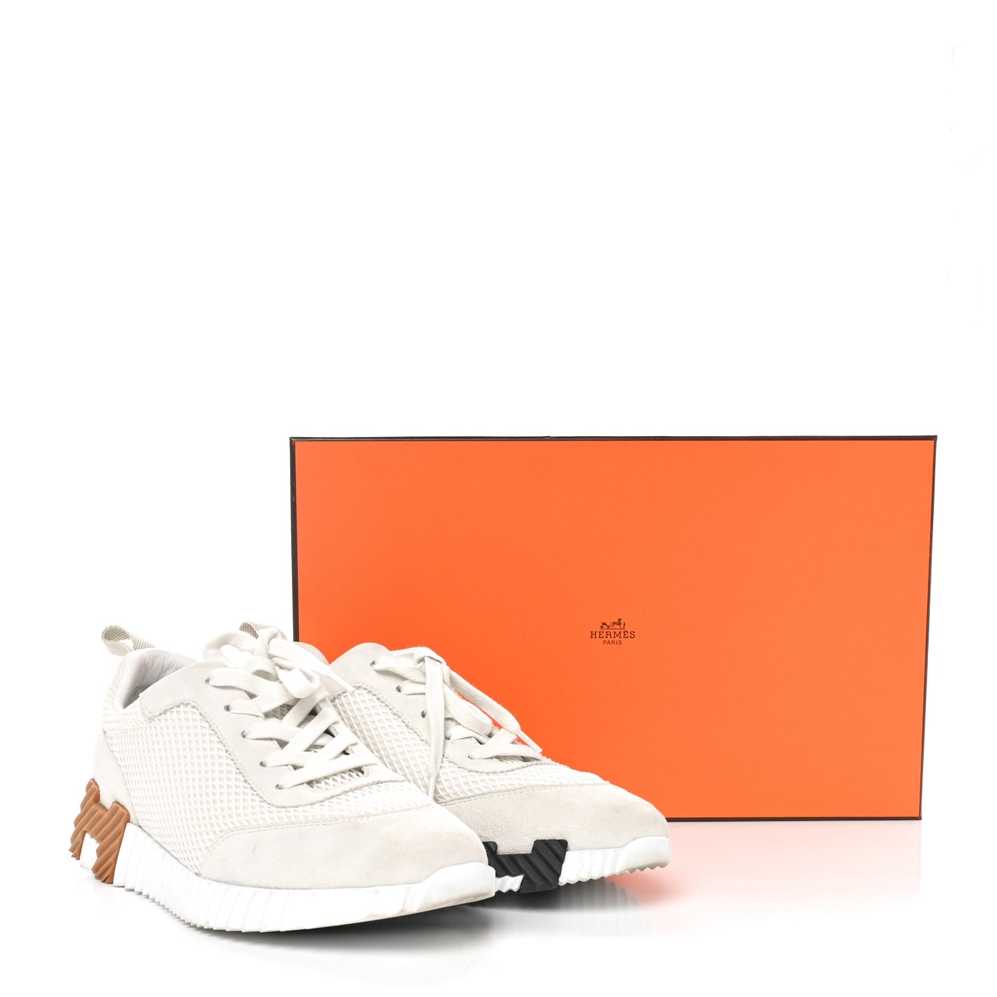 Graphic Mesh Suede Goatskin Bouncing Sneakers 39 White