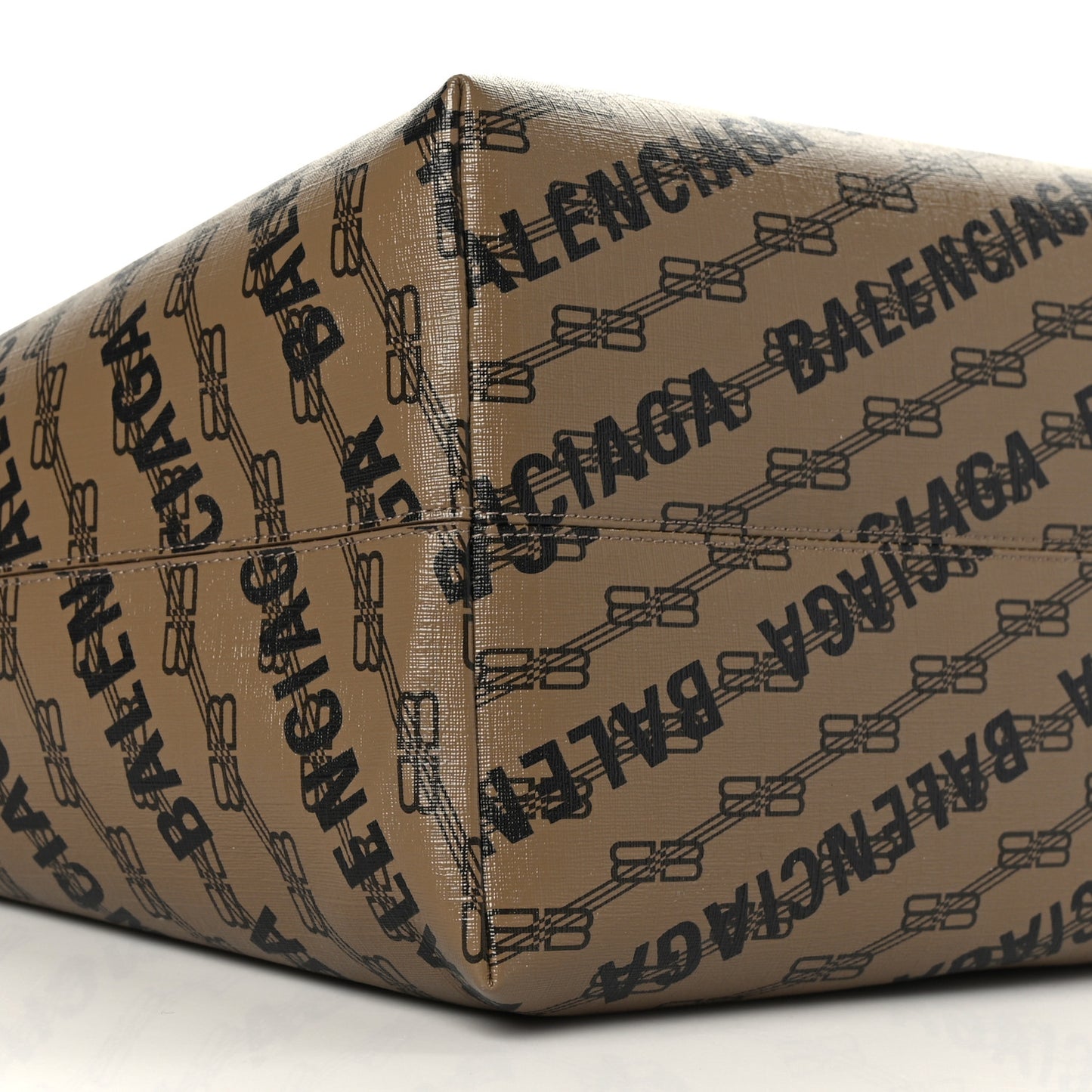Coated Canvas BB Monogram Allover Logo Signature Tote Beige Brown Black