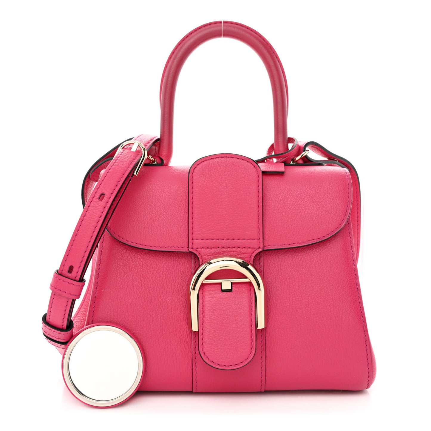 Grained Calfskin Mini Brillant Satchel Rose Indien