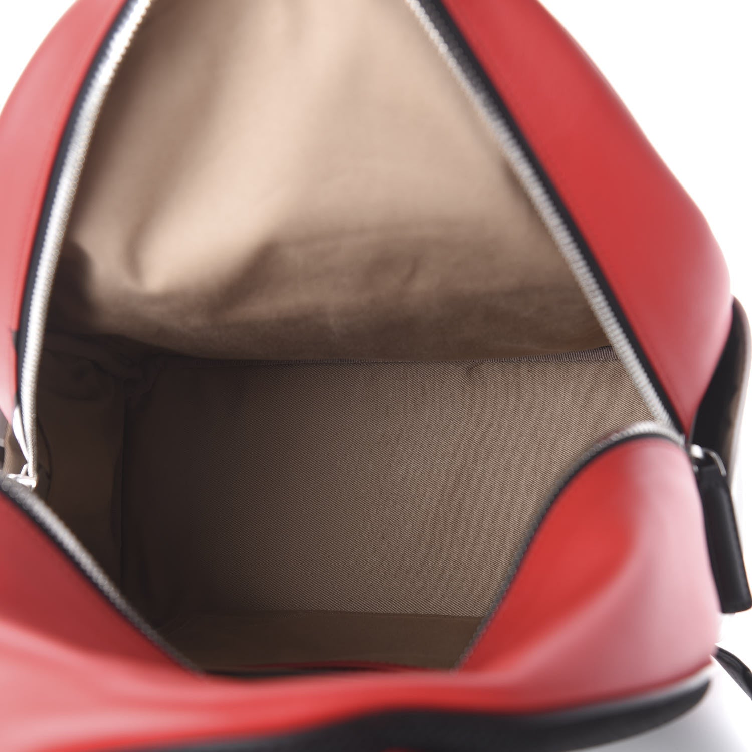 MCM Calfskin Contrast Logo Stark Backpack Ruby Red 4 of 7