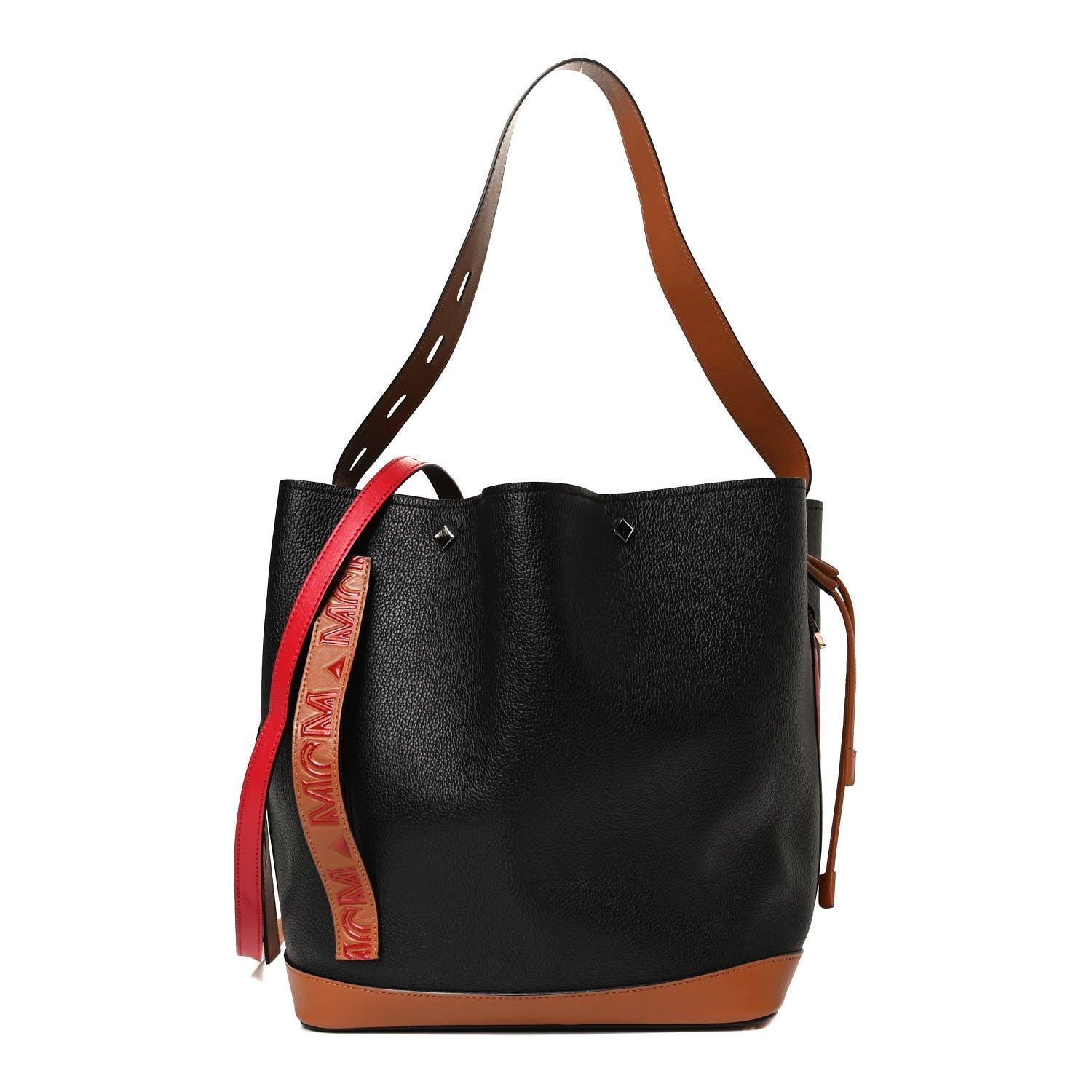 MCM Goatskin Medium Milano Drawstring Bag Black 1 of 12
