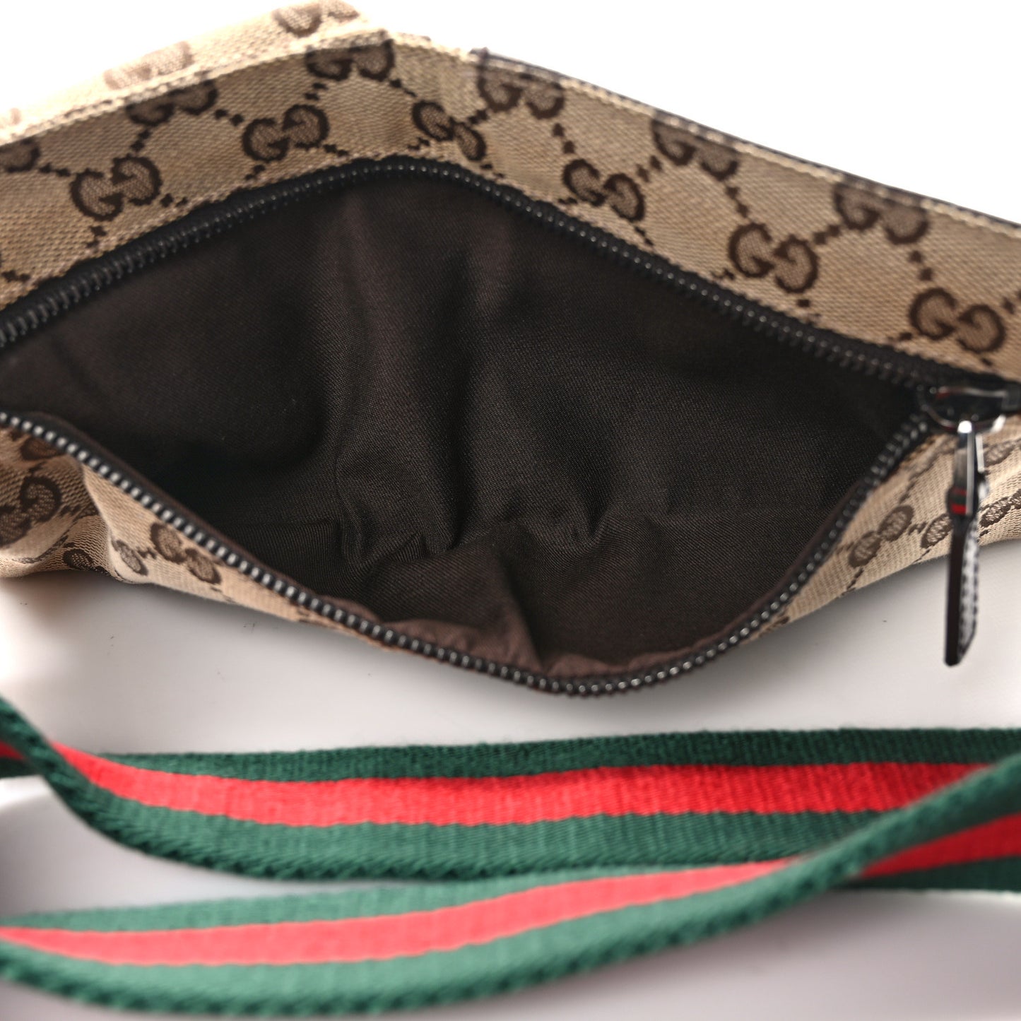 Monogram Web Belt Bag Dark Brown
