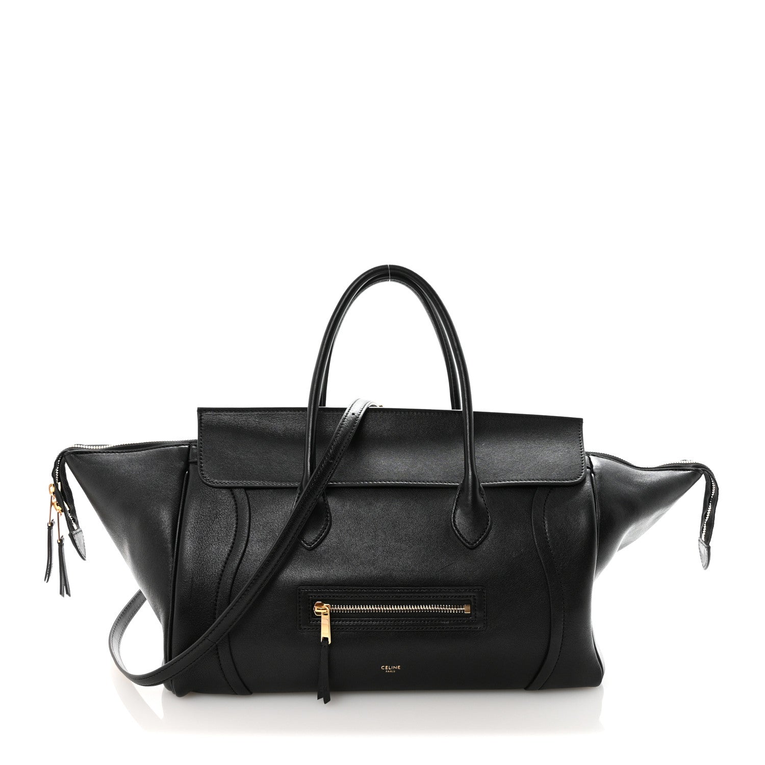 Celine Supple Shiny Lambskin Luggage Black 1869822 – FASHIONPHILE