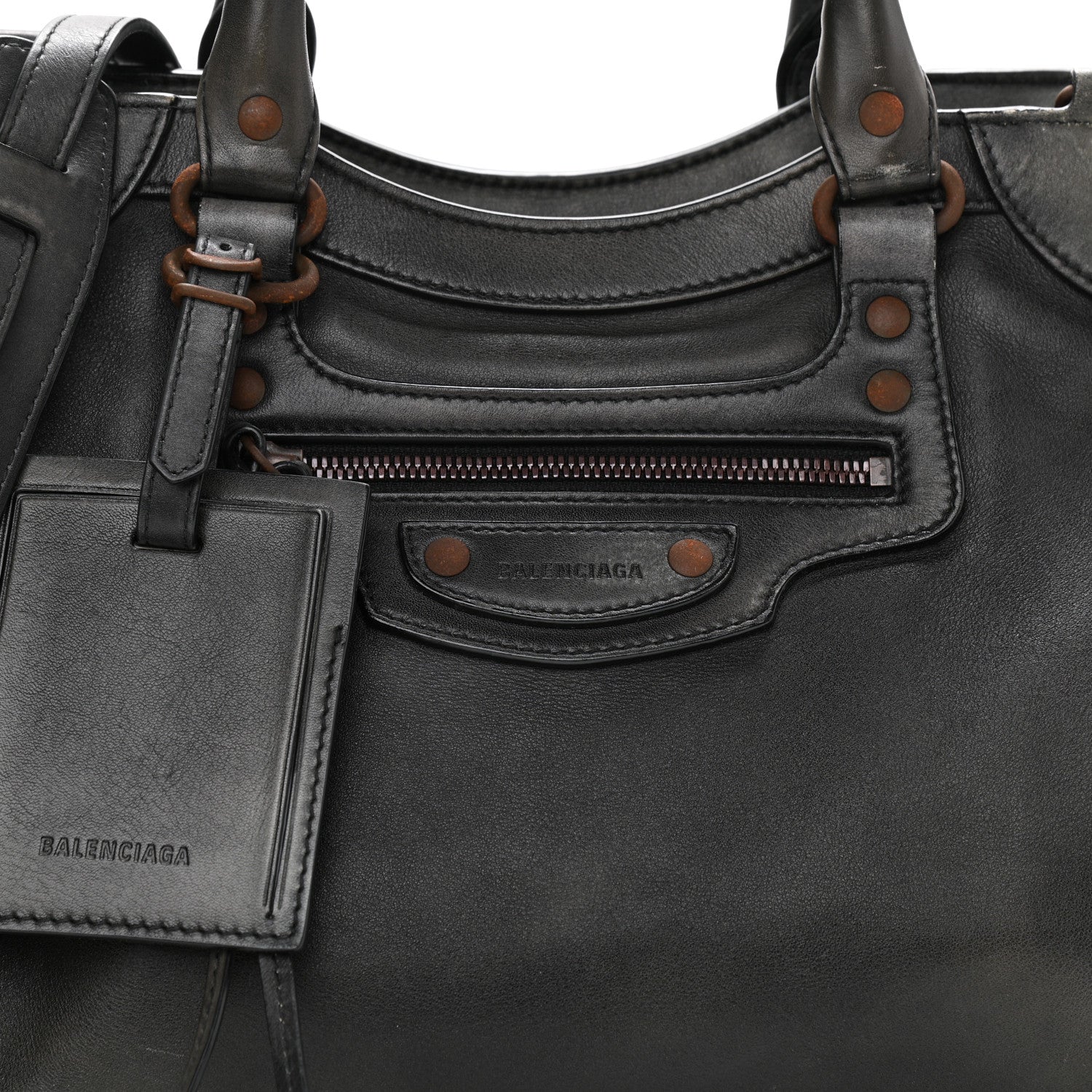 Balenciaga Used Calfskin Rust Hardware Neo Classic City Black 7 of 10