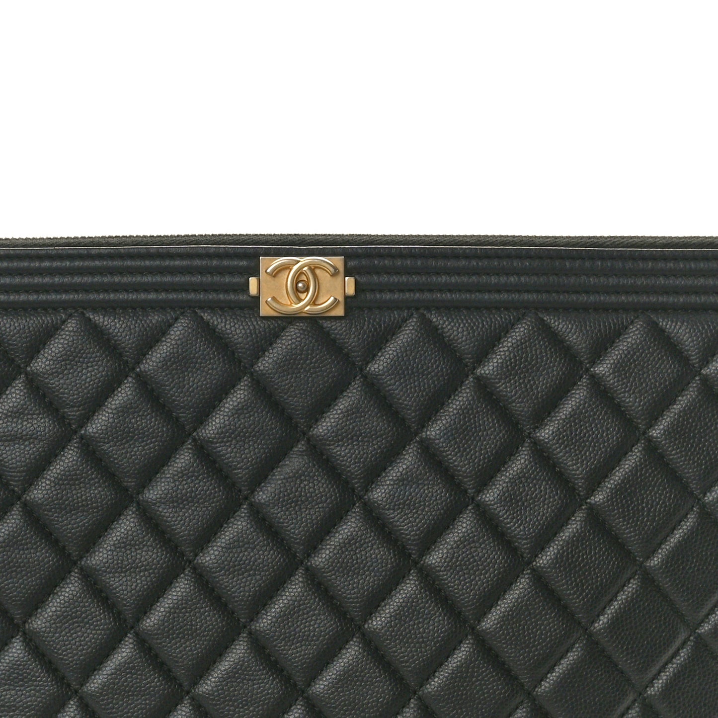Caviar Quilted Large Boy Cosmetic Case Black