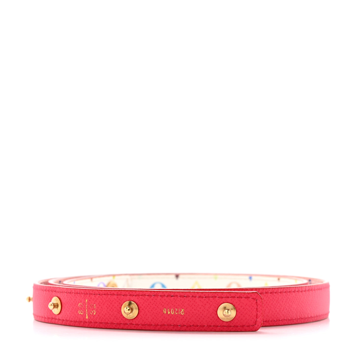 Monogram Multicolor Reversible Snap Belt 80 32 White Fuchsia