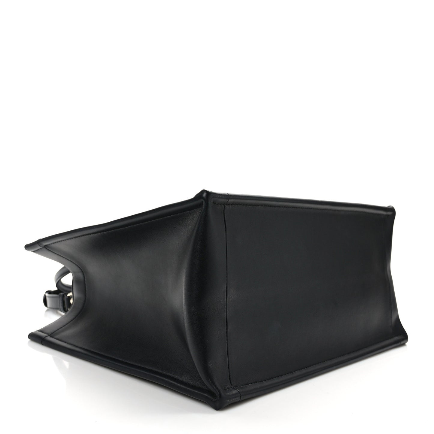 Calfskin Macro Cannage Medium Book Tote Black
