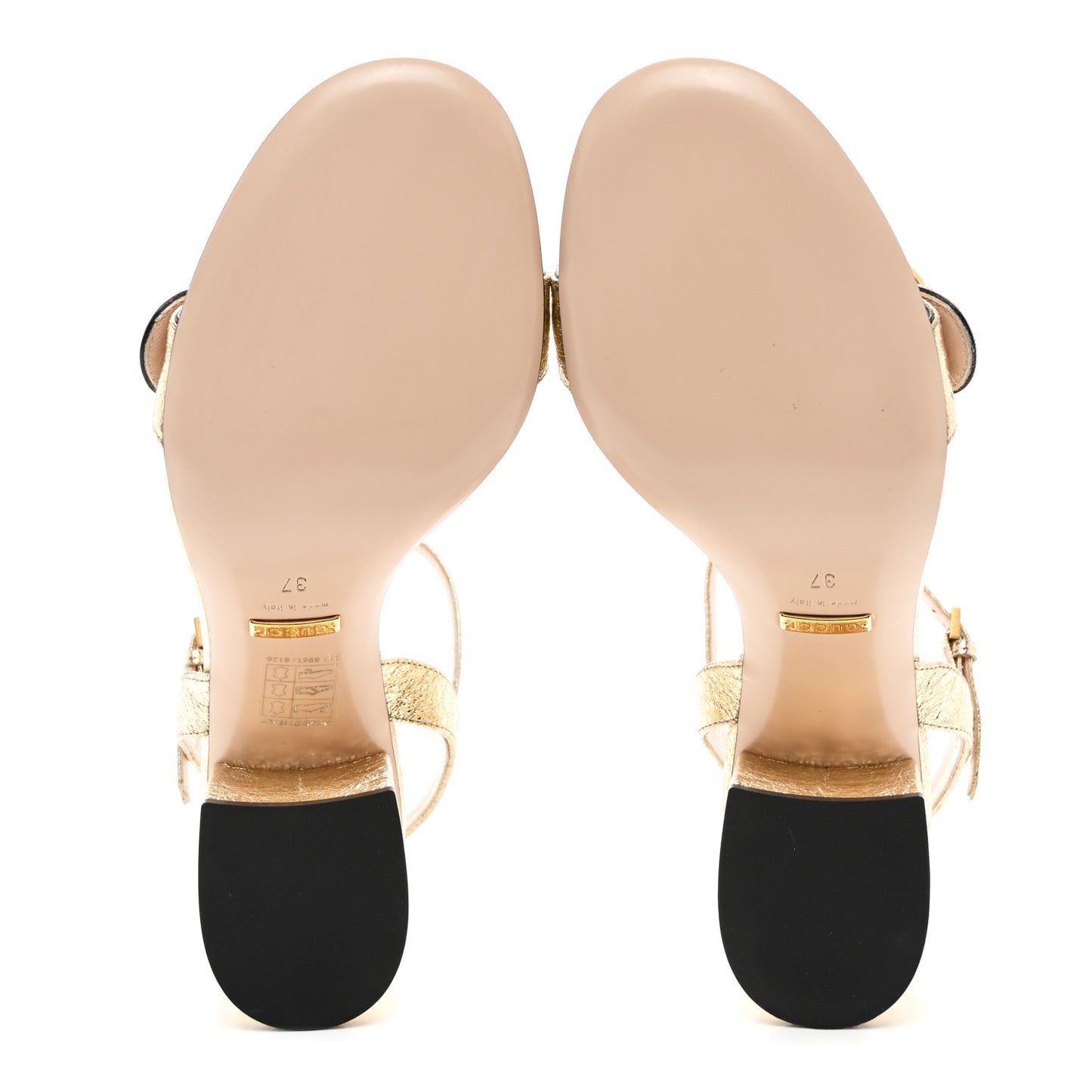 Galassia GG Marmont Ankle Wrap 75mm Sandals 37 Platino