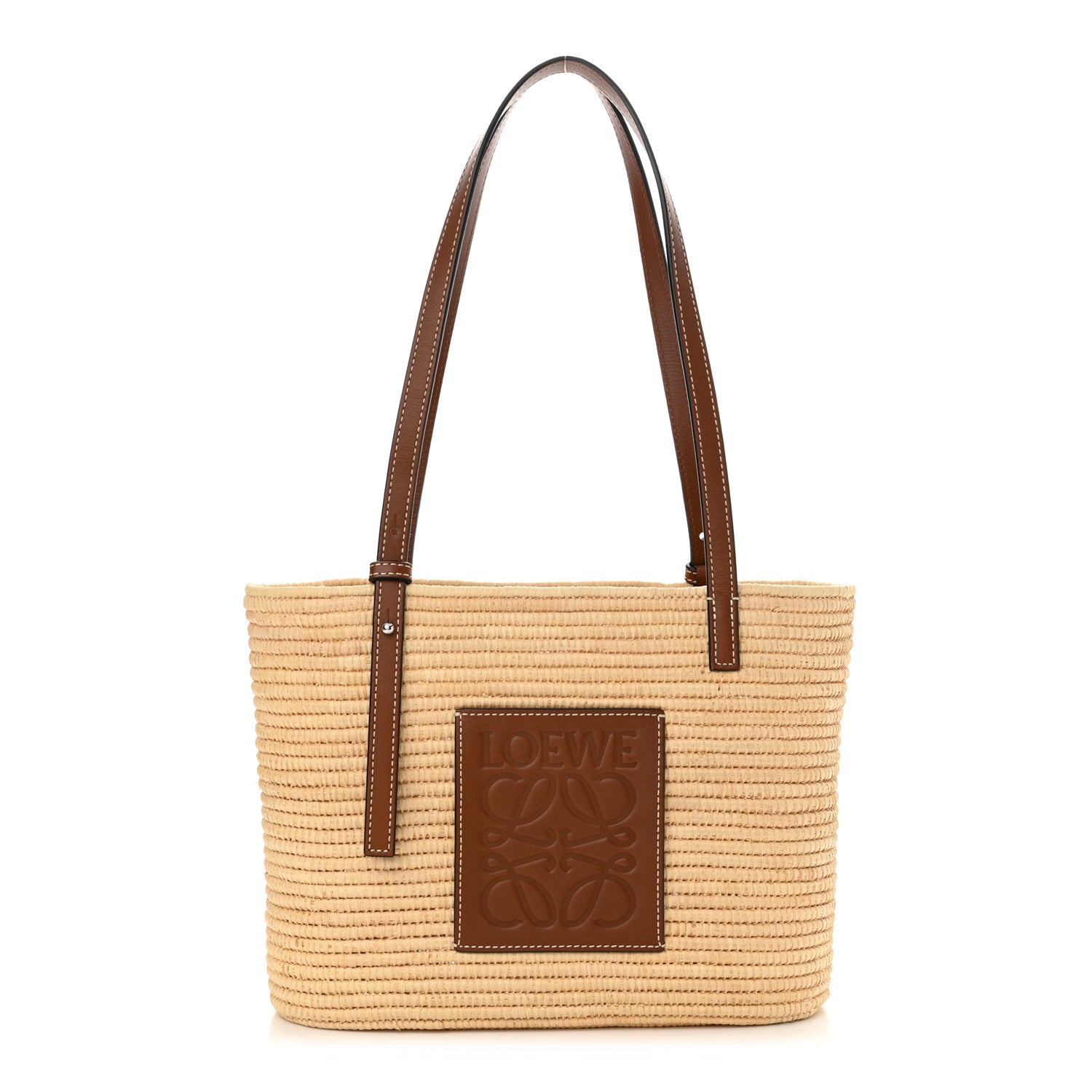 Loewe Raffia Small Square Basket Tote Bag Natural Tan 1 of 11