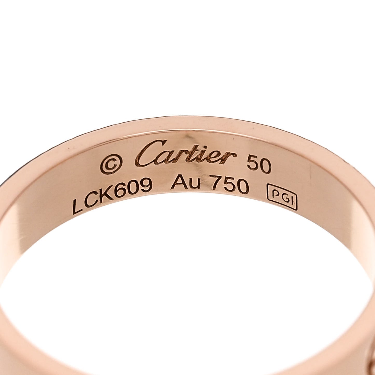 18K Pink Gold 3.5mm LOVE Wedding Band Ring 50 5.25