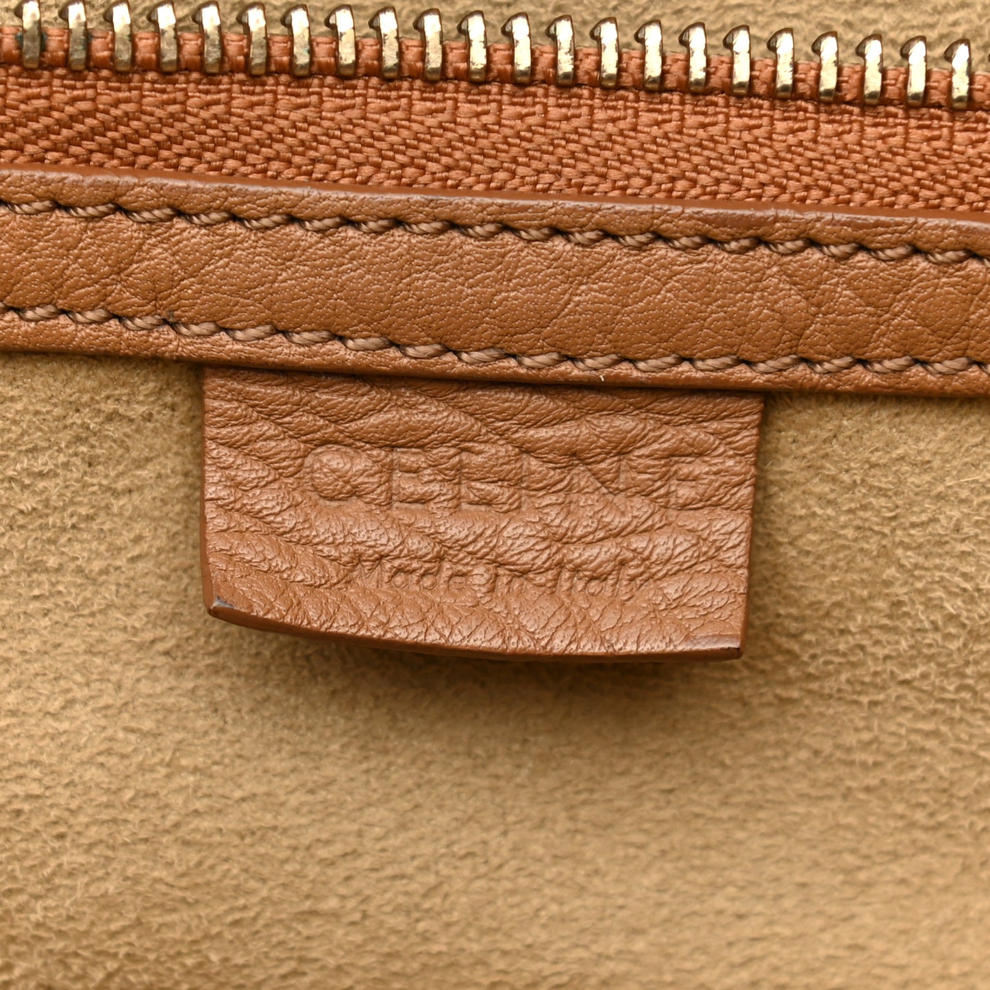 Drummed Calfskin Mini Luggage Camel