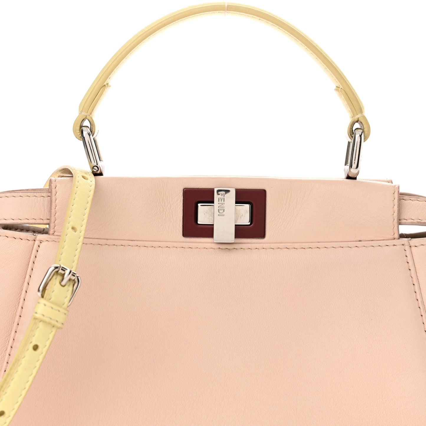 Nappa Colorblock Mini Peekaboo Iconic Satchel Plaster Banana Grigio Polvere