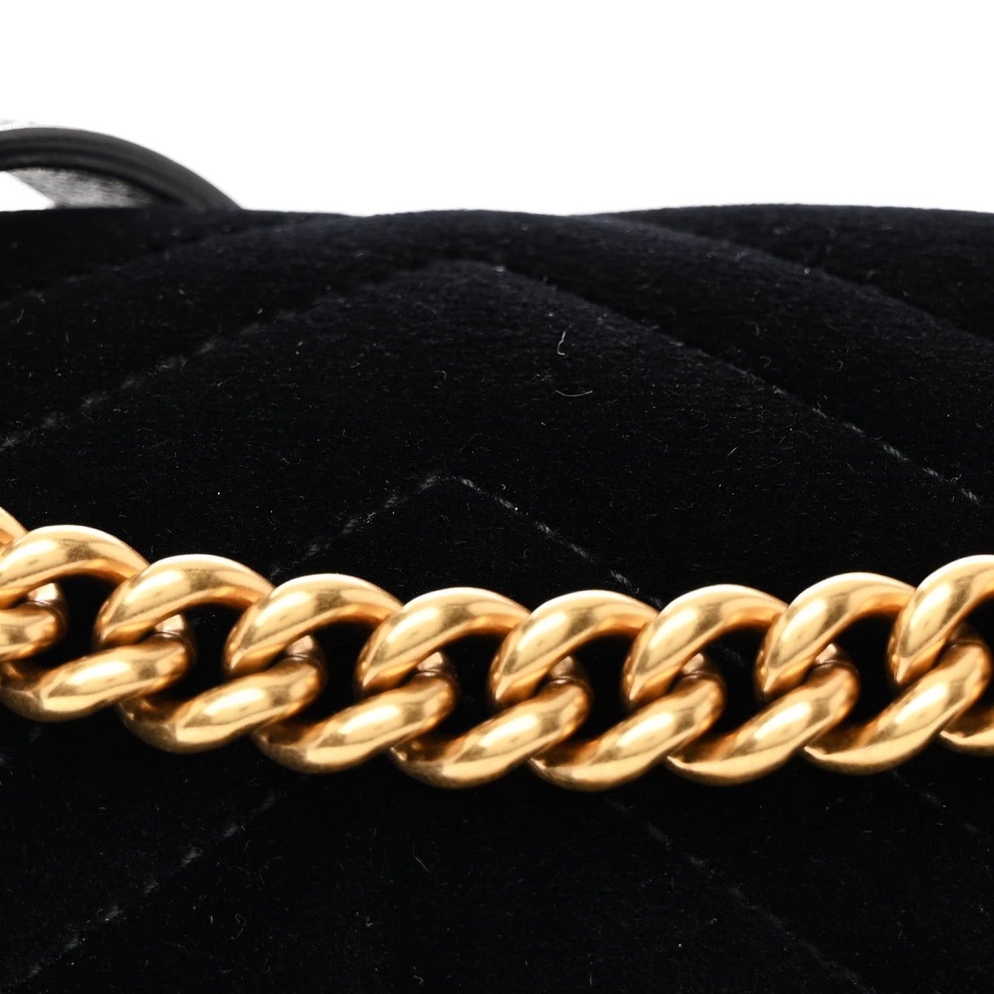 Velvet Matelasse Small GG Marmont Shoulder Bag Black