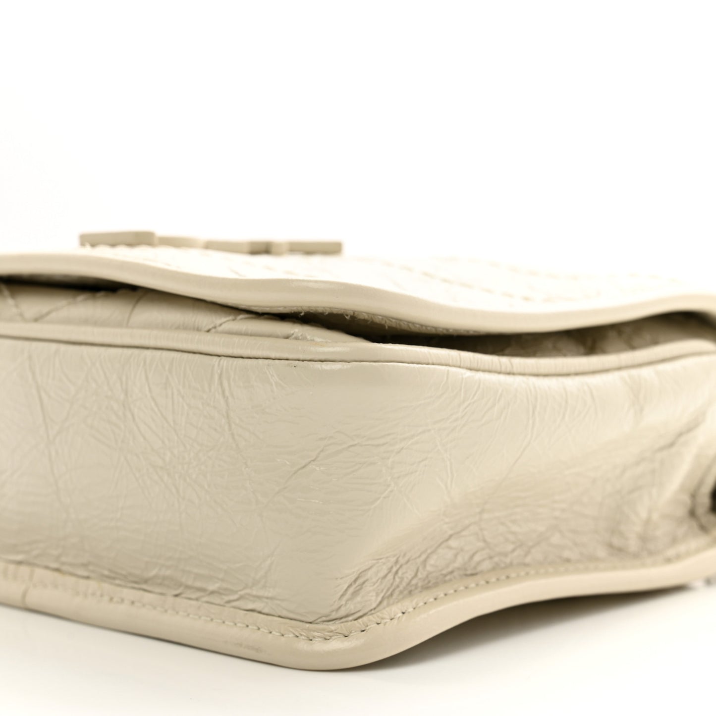 Crinkled Calfskin Matelasse Monogram Niki Chain Wallet Crema Soft