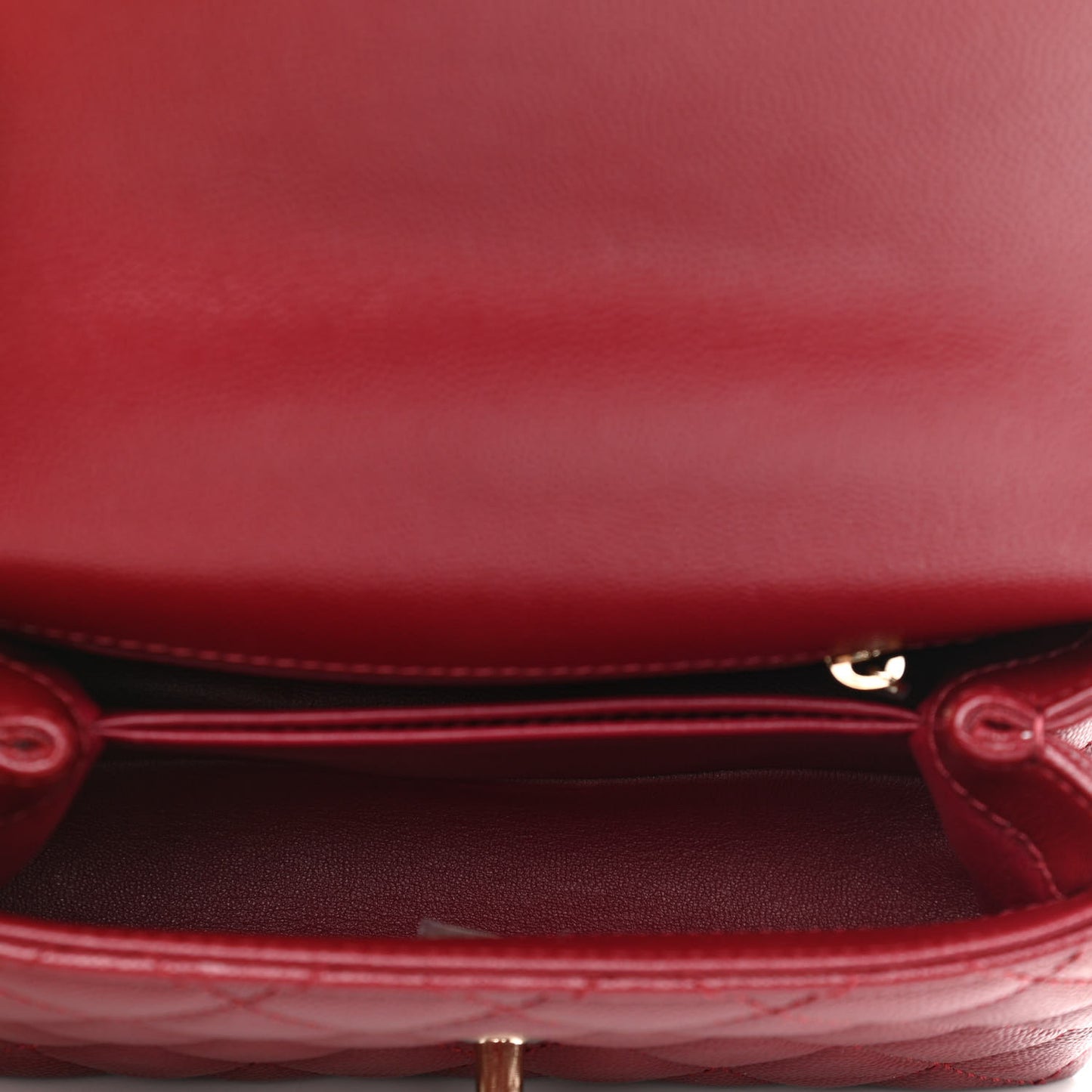 Caviar Quilted Lizard Embossed Extra Mini Coco Handle Flap Burgundy