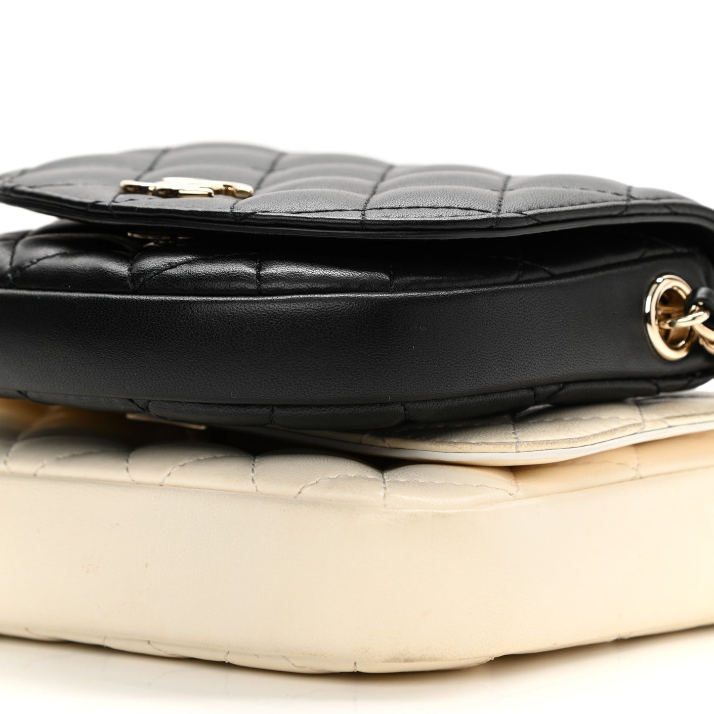 Lambskin Quilted Side Packs White Black