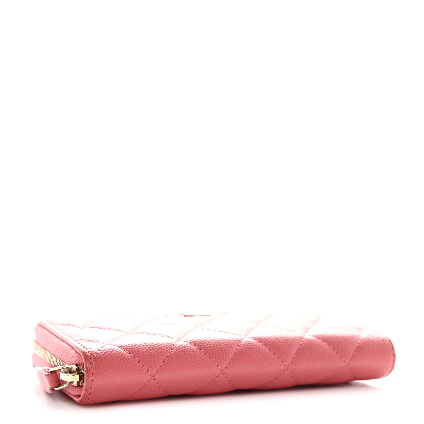 Caviar Quilted Medium Zip Around Wallet Dark Pink